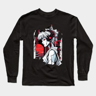 Japanese Girl Cyber - Futuristic Style Long Sleeve T-Shirt